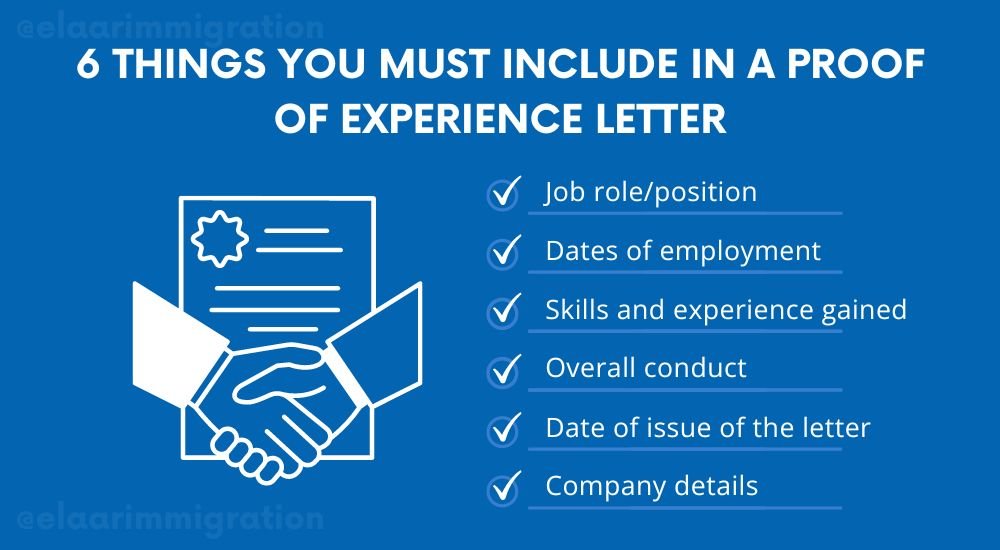 proof of work experience letter canada details